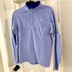 TNF Woman's medium blue purple The North Face Fleece quarter zip up